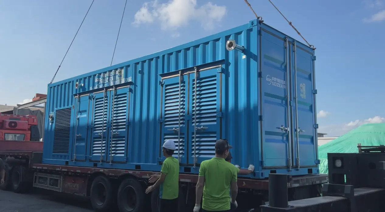 seize air containerized air compressor delivery site
