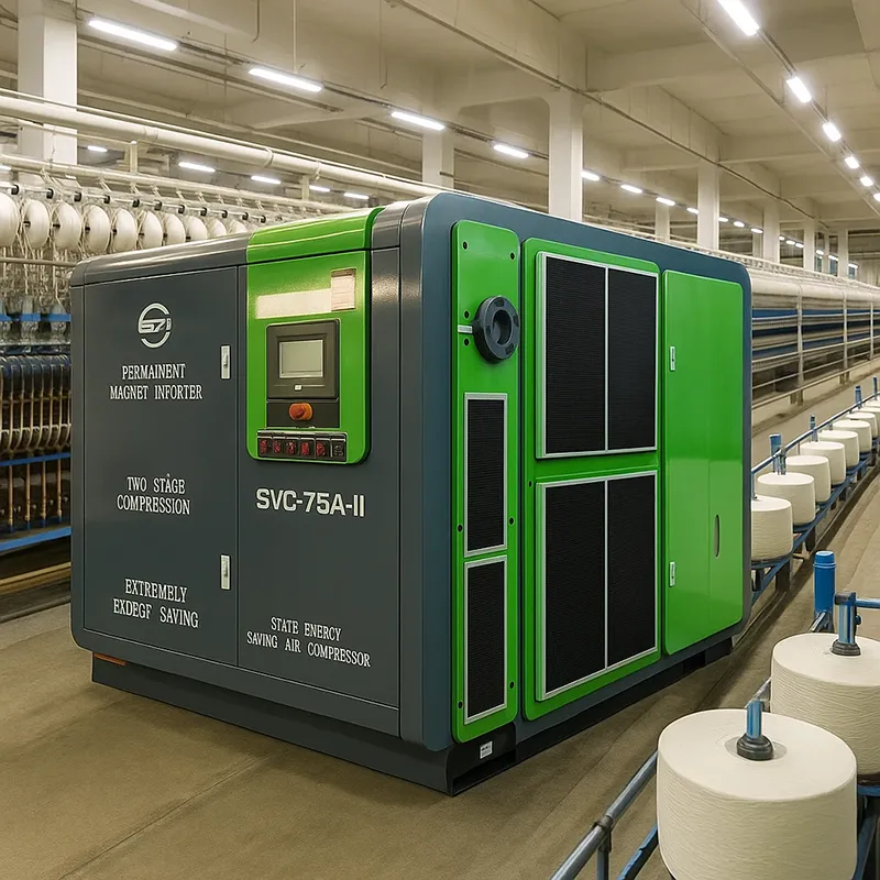Energy Saving Pm Vsd Two Stage Screw Air Compressor